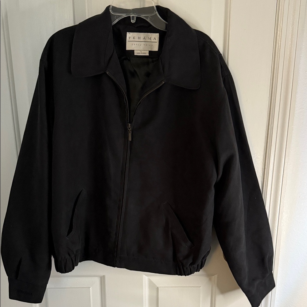 TEHAMA Black Lightweight Lined Zip Up Soft Suede Like Jacket
